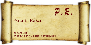 Petri Réka névjegykártya